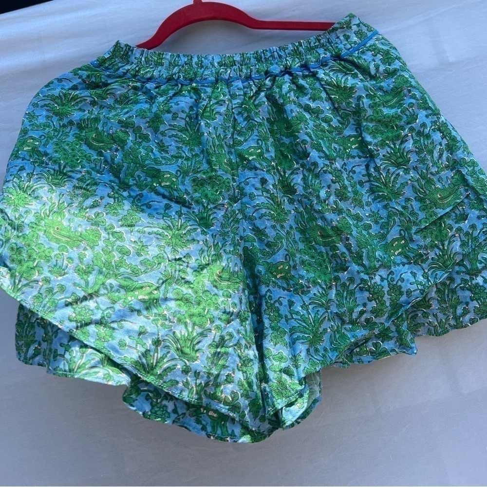 Anthropolgie Elephant Floral Print Rayon Linen Shorts Extra Small- Pre Own - Picture 8 of 15